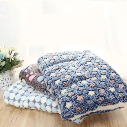 Soft Coral Fleece Blanket Bed - Warm Winter Mat for Dogs & Cats