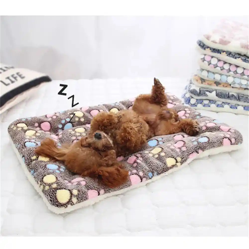 Soft Coral Fleece Blanket Bed - Warm Winter Mat for Dogs & Cats