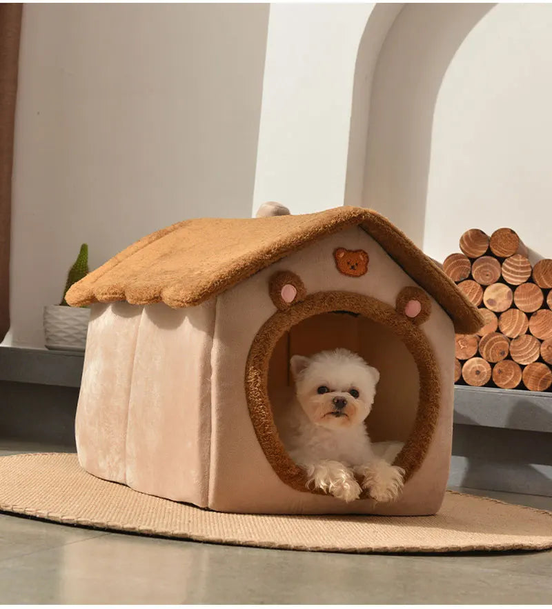 Foldable Dog House Kennel Bed Mat: A Cozy Retreat for Your Furry Friends!