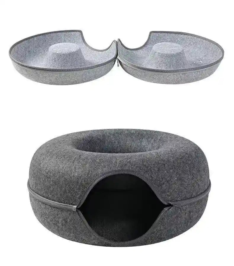 Donut Cat Bed for Two: The Ultimate Cozy Retreat!