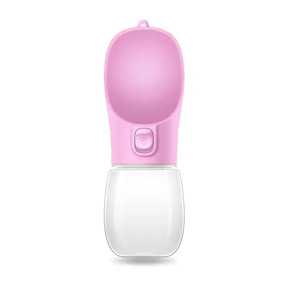 Pink portable dog water bottle