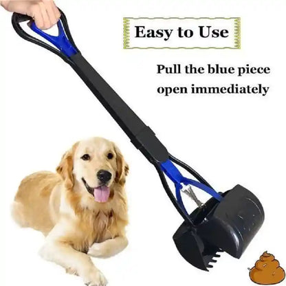 Heavy duty pooper scooper with long handle and dog