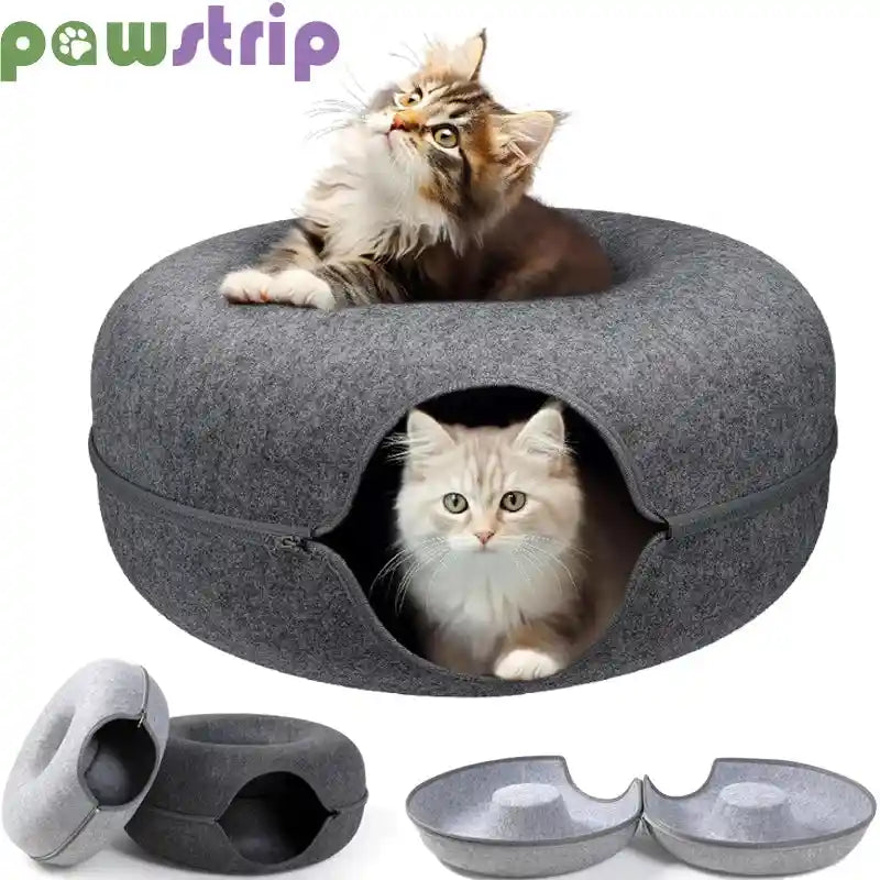 Donut Cat Bed for Two: The Ultimate Cozy Retreat!