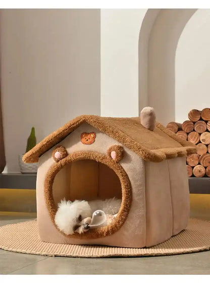 Foldable Dog House Kennel Bed Mat: A Cozy Retreat for Your Furry Friends!