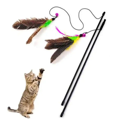 Funny Kitten Cat Teaser Interactive Toy Rod: Endless Fun for Your Feline Friends!