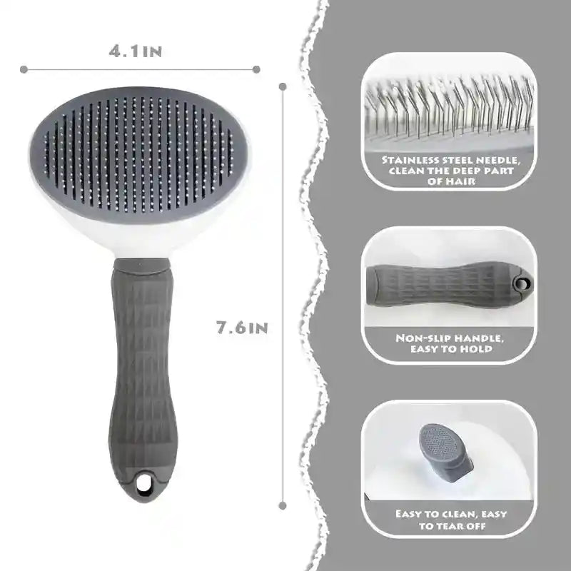 Self-Cleaning Pet Hair Removal Comb: Effortless Grooming for Your Furry Friends!