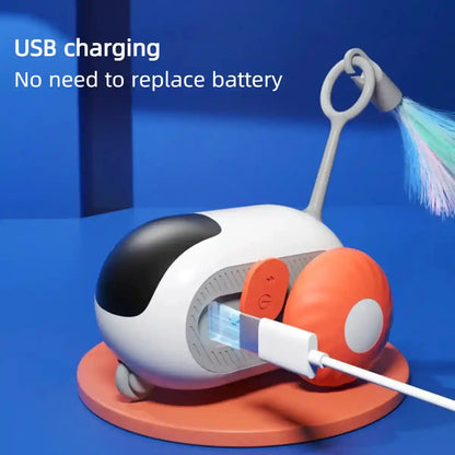 Smart Cat Toy: Interactive USB Charging Self-Moving Car!