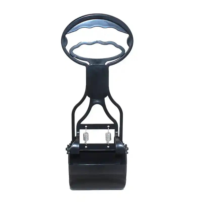 Black pooper scooper with ergonomic handle