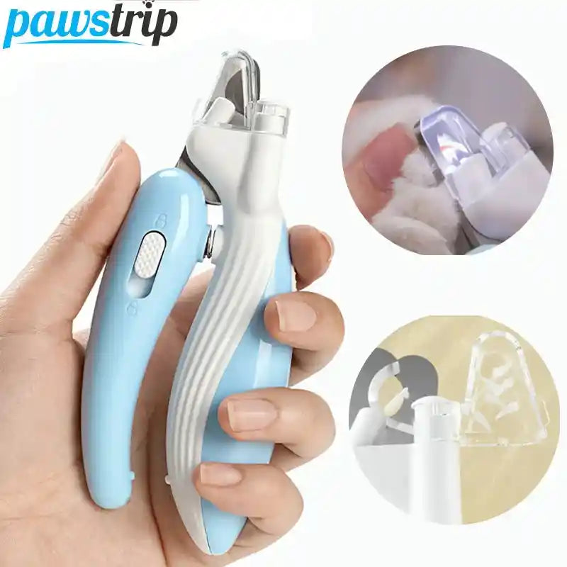 Pet nail clippers with LED light in hand