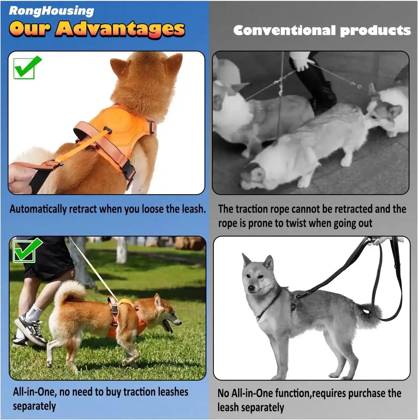 All-in-One Dog Harness and Retractable Leash Set: Walks Made Effortless!