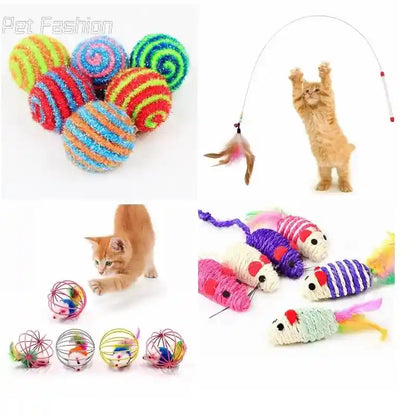 Cat Feather Wand Toy with Bell - Mouse Cage Teaser