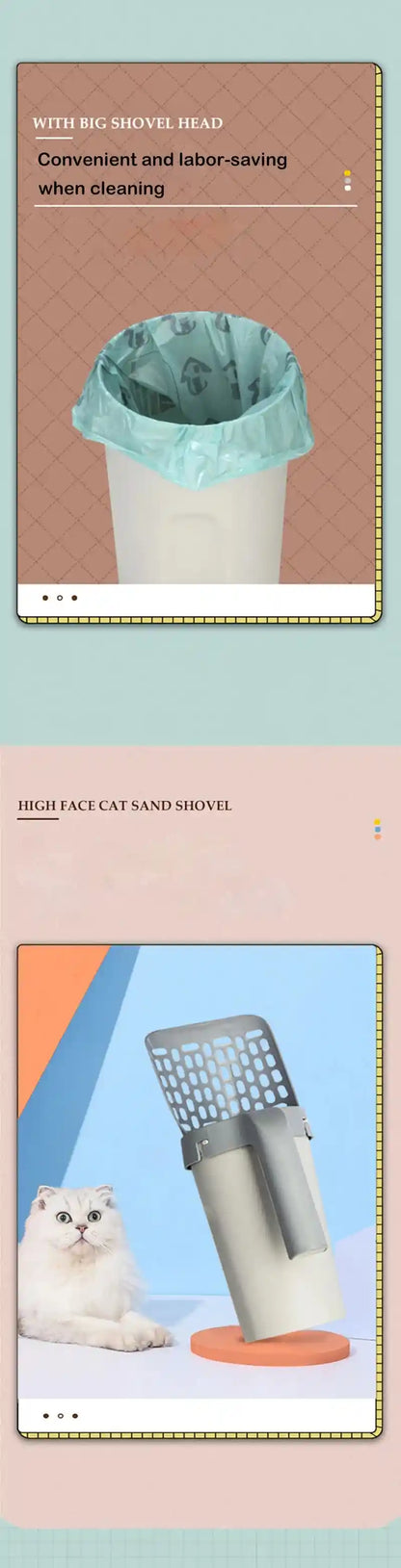 Unique all-in-one cat litter shovel design