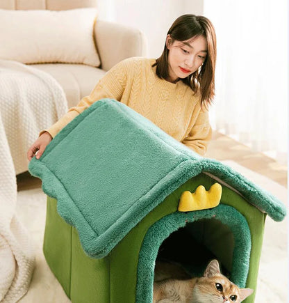 Foldable Dog House Kennel Bed Mat: A Cozy Retreat for Your Furry Friends!