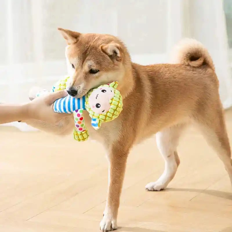 Pet Plush Puzzle Toy - Squeaky & Bite-Resistant Chew Toy