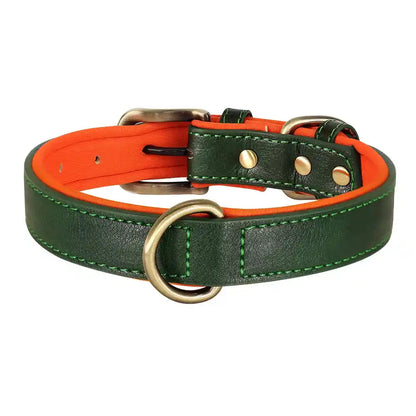 PU Leather Dog Collar – Soft Padded Adjustable Necklace for Small to Medium Dogs