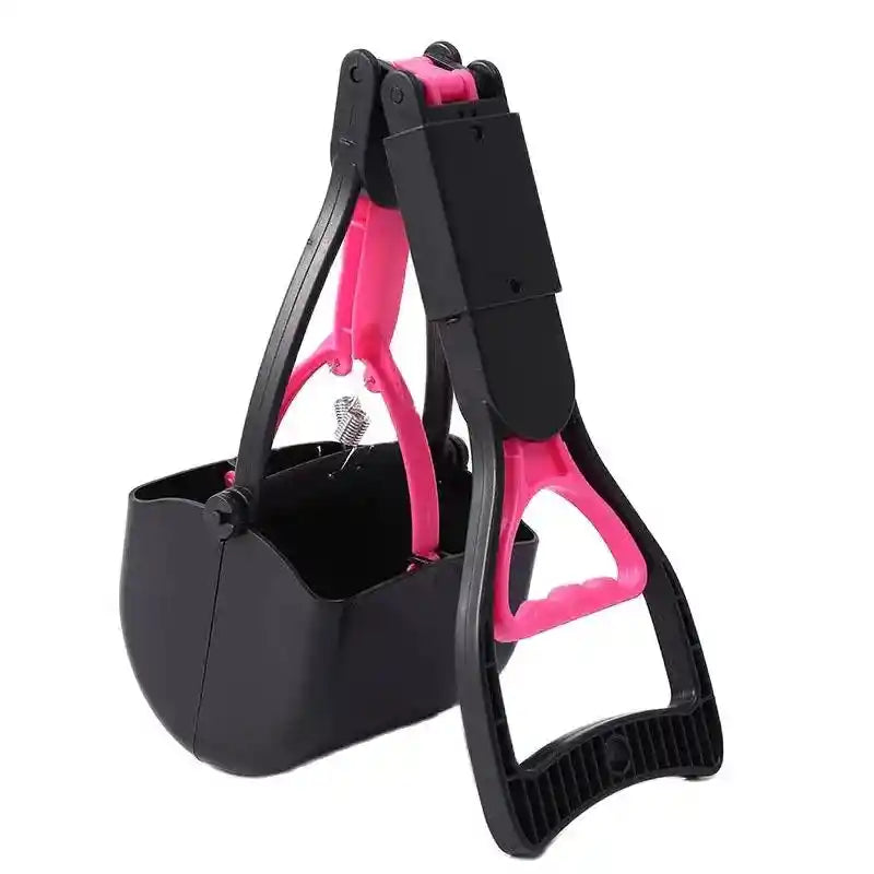 Pink pooper scooper with easy grip handle