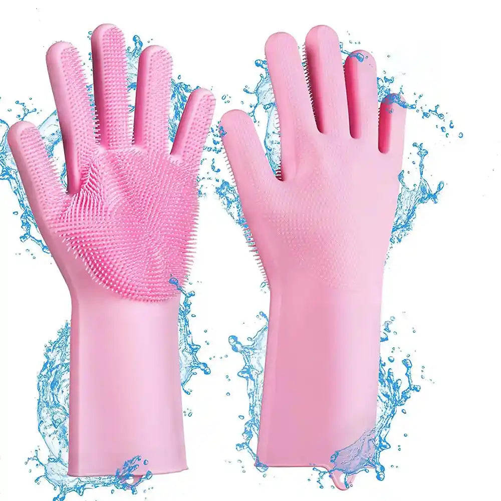 Pet Grooming Cleaning Gloves – Silicone Bathing & Hair Removal Glove for Dogs and Cats