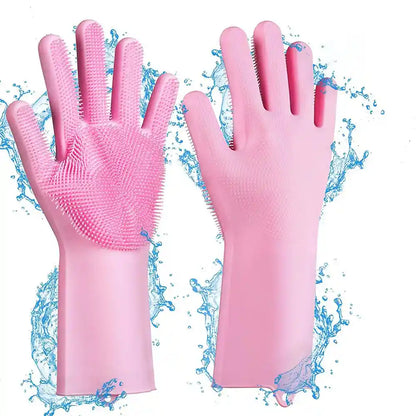 Pet Grooming Cleaning Gloves – Silicone Bathing & Hair Removal Glove for Dogs and Cats