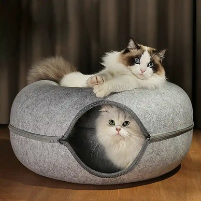 Donut Cat Bed for Two: The Ultimate Cozy Retreat!