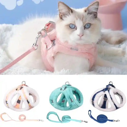 Cat & Puppy Harness and Leash Set: Walk in Style and Comfort!