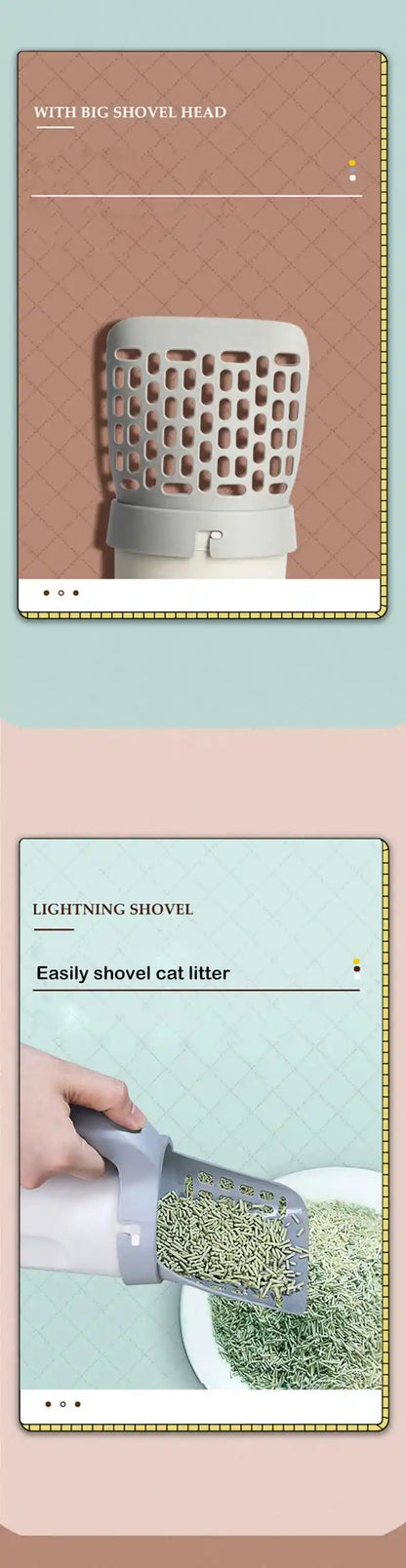 Big shovel head for easy cat litter cleaning