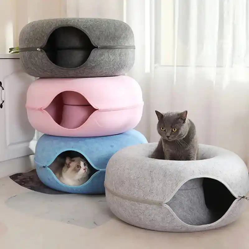 Donut Cat Bed for Two: The Ultimate Cozy Retreat!