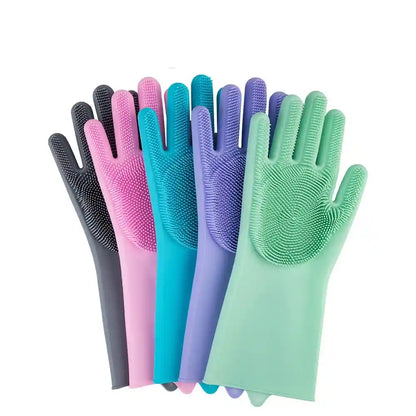 Pet Grooming Cleaning Gloves – Silicone Bathing & Hair Removal Glove for Dogs and Cats